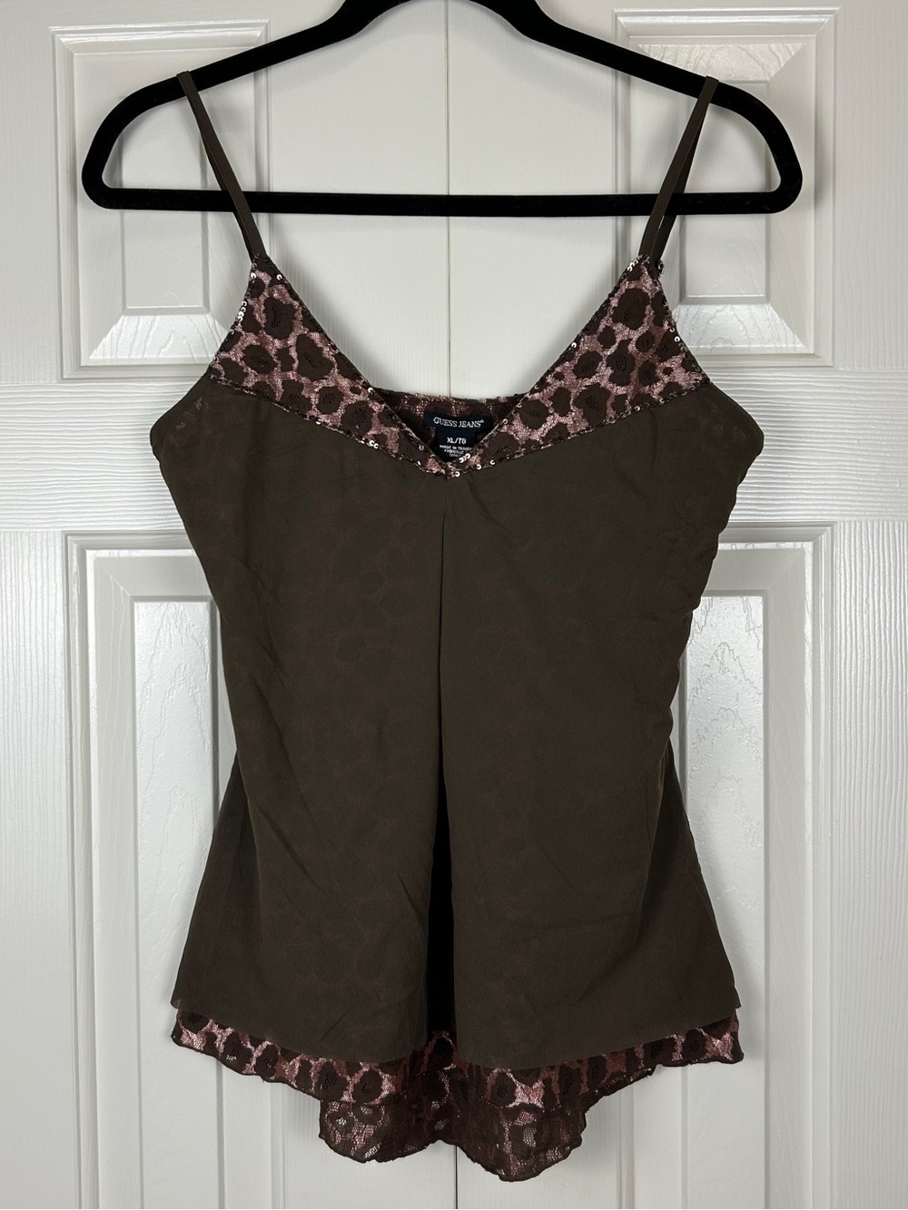 Y2K Guess Brown Sequin Tank Top